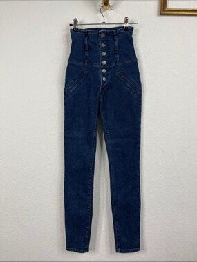 Carmar LF Katherine 70s High Waist Corset Button Fly Belted Denim Jeans